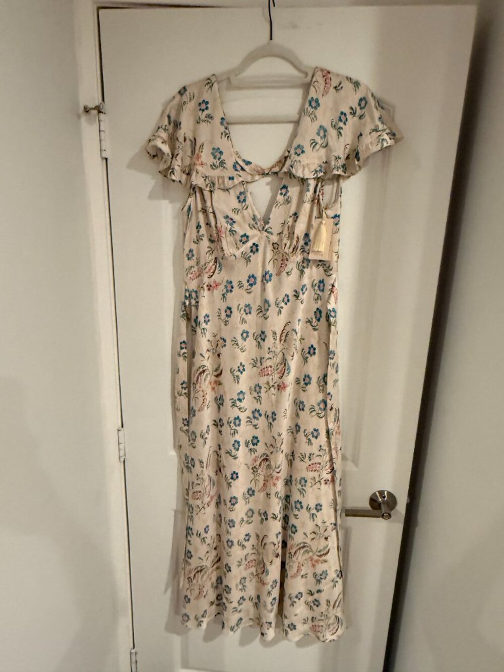 NWT DÔEN Eldora Floral Silk Dress | Ivory Hollyhock Hills | Size XL - Picture 5 of 8